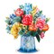 Paper Love 3D Pop Up Flower Bouquet Card, Wonderland, with Detachable Paper Flowers, For Winter, Christmas or Holidays - Jumbo 10" x 14" Card - Includes Envelope and Note Tag